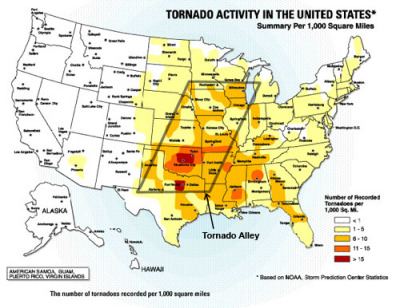 tornado alley map. so-called Tornado Alley.