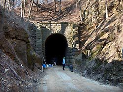 badger trail wisconsin tunnel state pass stewart cyclists bicycling route takes foot through long year old