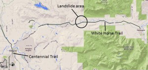 Area of landslide and White Horse Trail