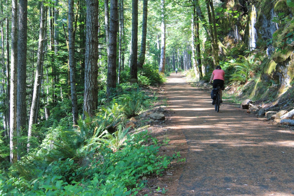 New sections of Spruce Railroad Trail are paved.