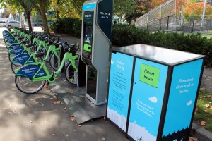 Bikes awaiting riders at Cal Anderson Park