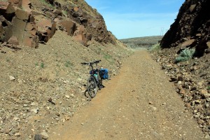 Old railroad cut in Yakima Training Center