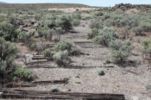 Dry climate preserves railroad ties in the soil at Yakima Training Center