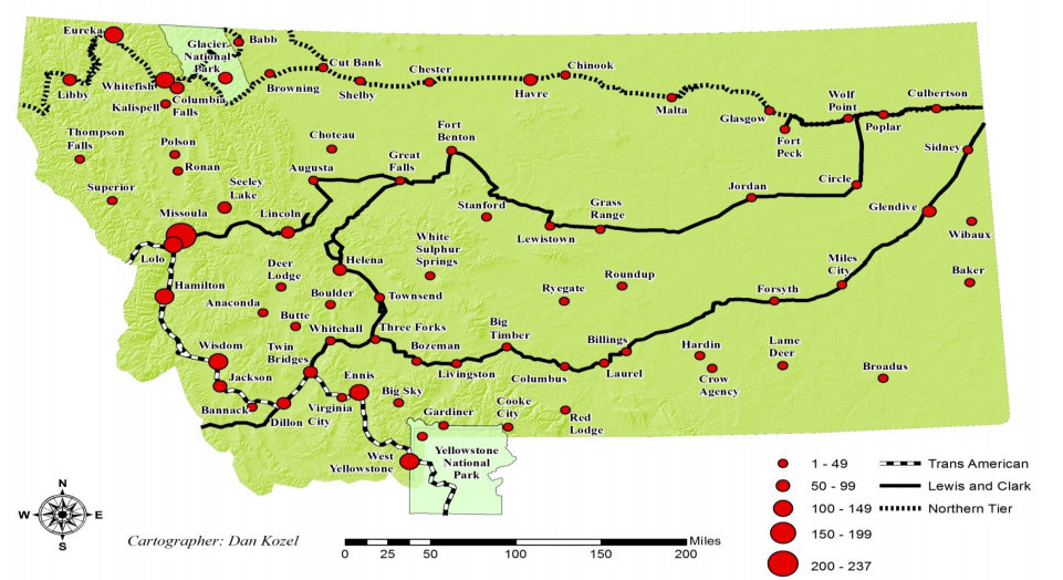 Touring bicyclists can pump up smalltown Montana economies Biking Bis